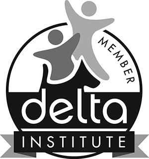 Delta Institute Member logo in black and white